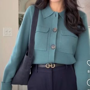 Sezane Betty cardigan  - Sage